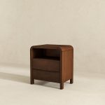 Lionel Mid Century Modern Solid Wood Nightstand 2-Drawer - Image 5