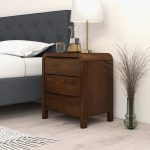 Lionel Mid Century Modern Solid Wood Nightstand 3-Drawer Bed Side Table - Image 2