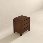 Lionel Mid Century Modern Solid Wood Nightstand 3-Drawer Bed Side Table - Image 3