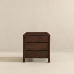 Lionel Mid Century Modern Solid Wood Nightstand 3-Drawer Bed Side Table - Image 4
