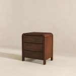 Lionel Mid Century Modern Solid Wood Nightstand 3-Drawer Bed Side Table - Image 5