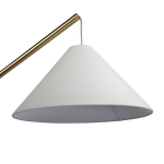 Lisbon Black Floor Lamp with On/Off Switch Coned Base Hanging White Fabric Shade - Image 4