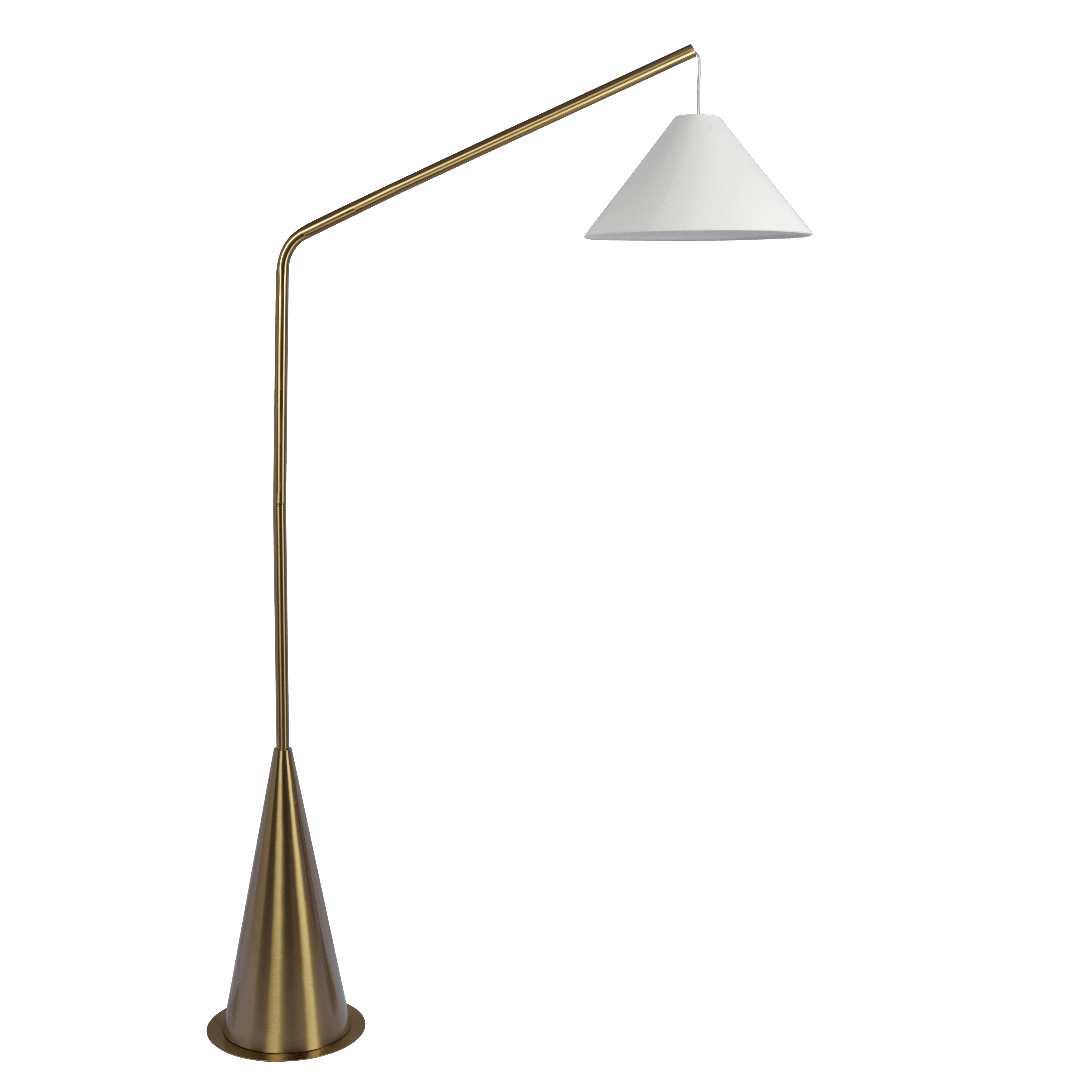 Lisbon Black Floor Lamp with On/Off Switch Coned Base Hanging White Fabric Shade Lisbon Black Floor Lamp with On/Off Switch Coned Base Hanging White Fabric Shade