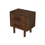 Logan Mid Century Modern Walnut Nightstand Bed Side Tables With 2 Drawers - Image 3