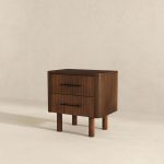 Logan Mid Century Modern Walnut Nightstand Bed Side Tables With 2 Drawers - Image 5
