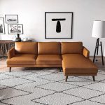 Lore  L-Shaped Genuine Leather Sectional In Tan Right Facing - Image 2