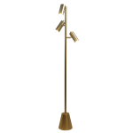 Lumina Brassed Gold Floor Lamp with Rotary Switch Triple Spots Metal Cone Base - Image 2