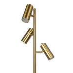 Lumina Brassed Gold Floor Lamp with Rotary Switch Triple Spots Metal Cone Base - Image 3