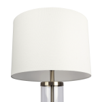 Luna Brushed Nickel Table Lamp with On/Off Switch Clear Glass Body  Metal Base - Image 3