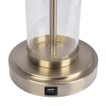 Luna Brushed Nickel Table Lamp with On/Off Switch Clear Glass Body  Metal Base - Image 4