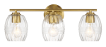 Luster Three Lights Vanity With Clear Glass for Bathrooms above Mirror  Wall Lamp - Satin Brass - Image 2