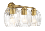 Luster Three Lights Vanity With Clear Glass for Bathrooms above Mirror  Wall Lamp - Satin Brass - Image 4
