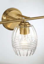 Luster Three Lights Vanity With Clear Glass for Bathrooms above Mirror  Wall Lamp - Satin Brass - Image 5