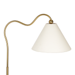 Majestic Brass Ring Base Curved Floor Lamp with Triangle White Drum Shade - Image 3