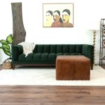 Mallory Mid-Century Square Genuine Leather Upholstered Ottoman In Tan 27.5" - Image 3