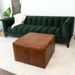 Mallory Mid-Century Square Genuine Leather Upholstered Ottoman In Tan 27.5" - Image 5