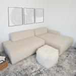 Mar Sectional Cream Corduroy Sofa (Right Facing) - Image 4