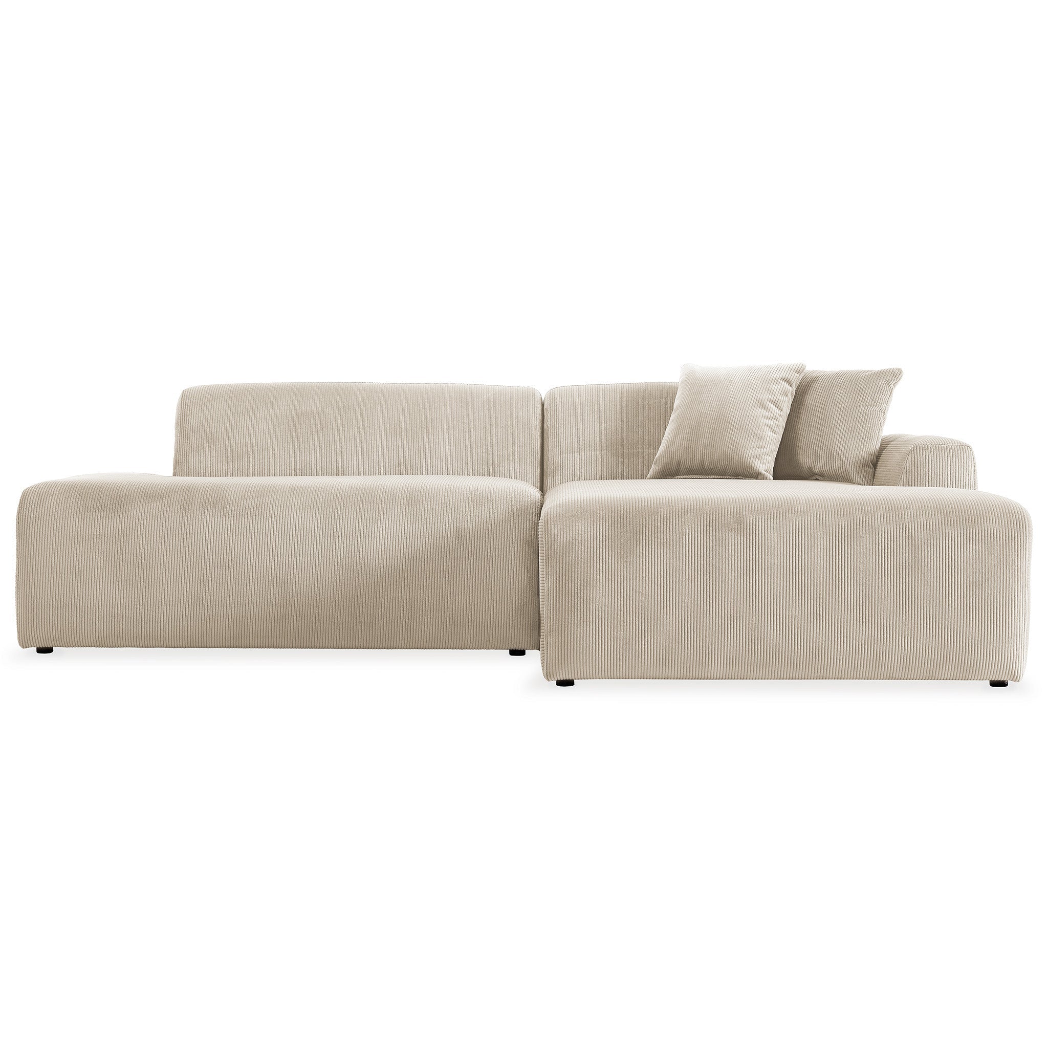 Mar Sectional Cream Corduroy Sofa (Right Facing) Mar Sectional Cream Corduroy Sofa (Right Facing)