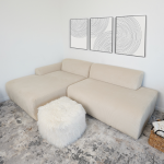 Mar Sectional Cream Corduroy Sofa(Left Facing) - Image 3