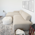 Mar Sectional Cream Corduroy Sofa(Left Facing) - Image 5
