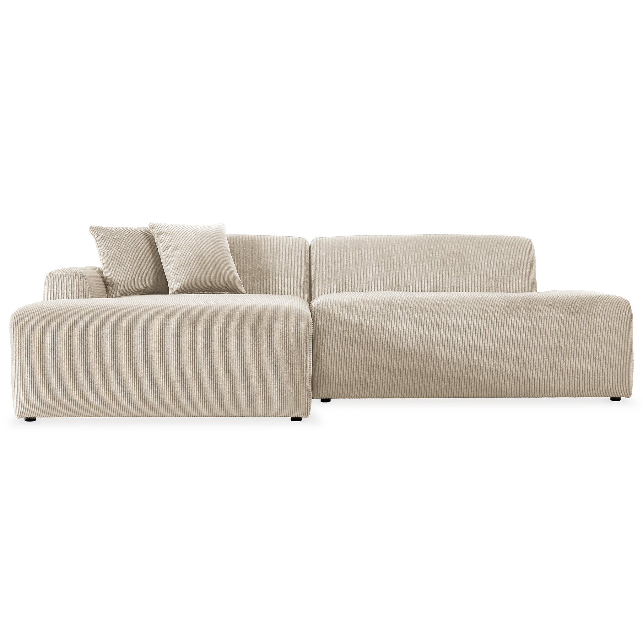 Mar Sectional Cream Corduroy Sofa(Left Facing) Mar Sectional Cream Corduroy Sofa(Left Facing)