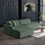Mar Sectional Green Corduroy Sofa (Left Facing) - Image 3