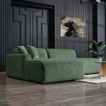 Mar Sectional Green Corduroy Sofa (Left Facing) - Image 5