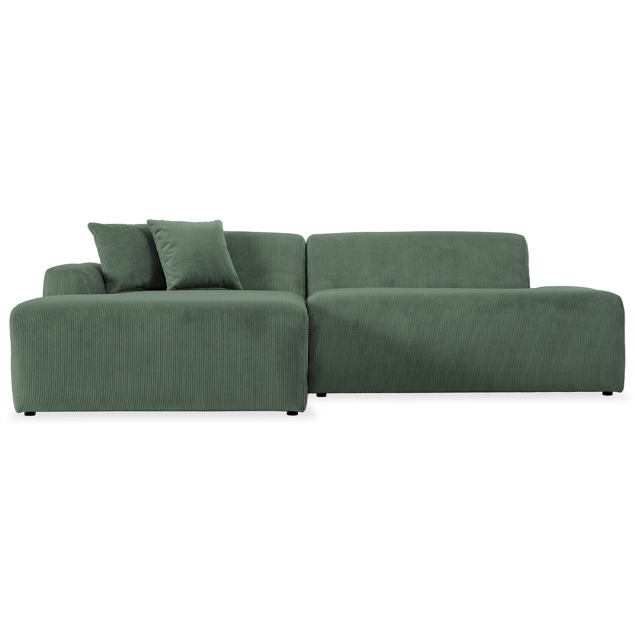 Mar Sectional Green Corduroy Sofa (Left Facing) Mar Sectional Green Corduroy Sofa (Left Facing)
