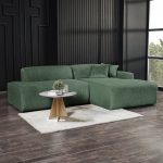 Mar Sectional Green Corduroy Sofa (Right Facing) - Image 2