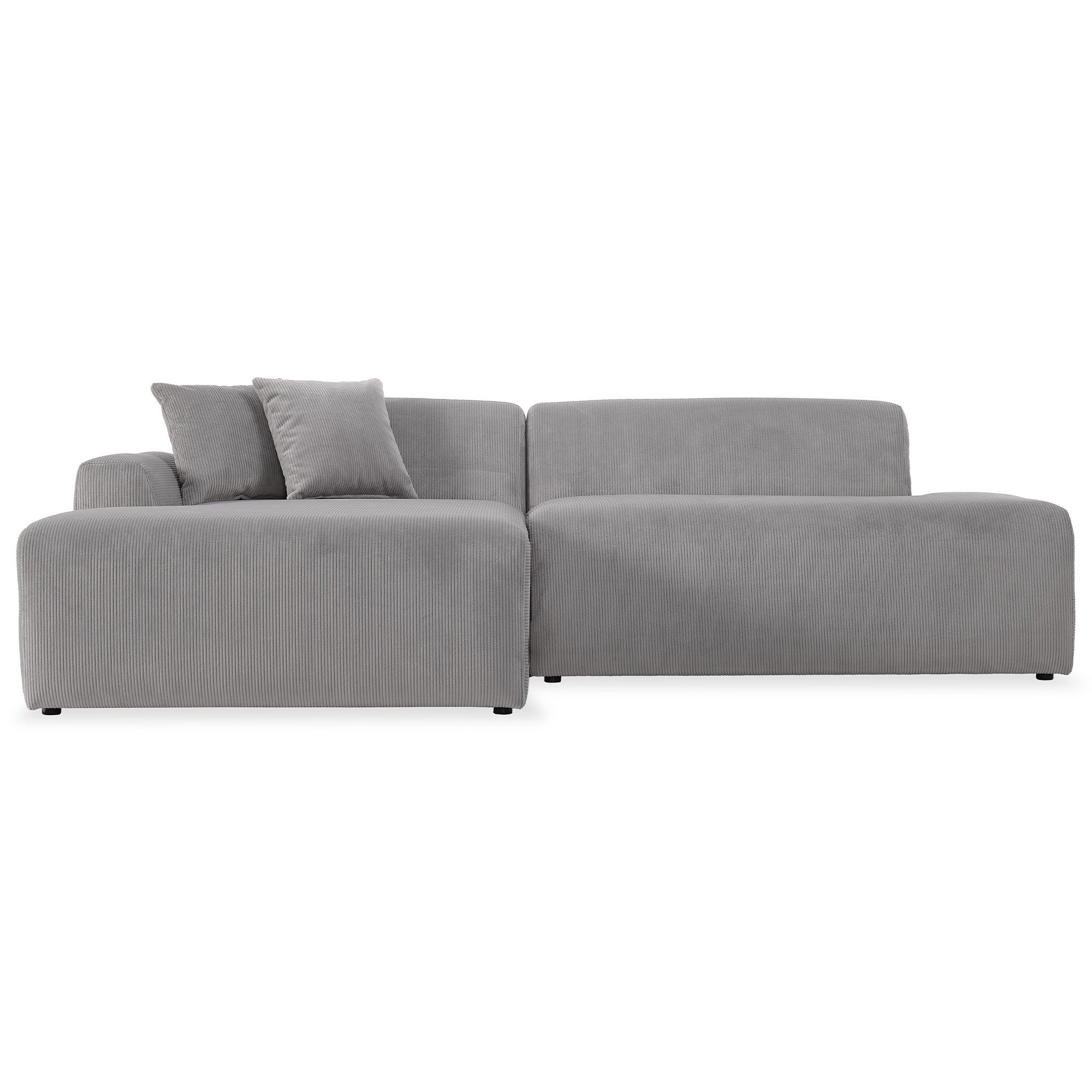Mar Sectional Grey Corduroy Sofa (Left Facing) Mar Sectional Grey Corduroy Sofa (Left Facing)