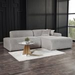 Mar Sectional Grey Corduroy Sofa (Right Facing) - Image 2