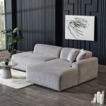 Mar Sectional Grey Corduroy Sofa (Right Facing) - Image 3