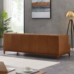 Mara  Tufted Cognac Leather Sofa - Image 4