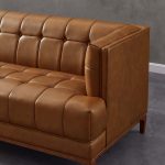 Mara  Tufted Cognac Leather Sofa - Image 5
