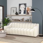 Marcus  Luxury Tight Back Cream Boucle Couch - Image 3