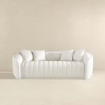 Markus Mid Century Modern Luxury Tight Back Boucle Couch In White - Image 2