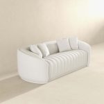 Markus Mid Century Modern Luxury Tight Back Boucle Couch In White - Image 4