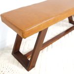 Marley Genuine Leather Bench In Tan - Image 3