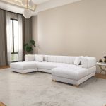 Marlow Ivory Velvet U Shape Corner Sofa - Image 2