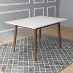 Mary Modern Style Solid Wood Rectangular Dining Kitchen Table 47" - Image 2