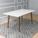 Mary Modern Style Solid Wood Rectangular Dining Kitchen Table 63" - Image 2