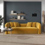 Mason Mid Century Modern Luxury Tight Back Curvy Gold Boucle Couch - Image 3