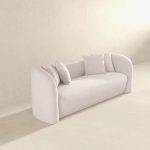 Mason Mid Century Modern Luxury Tight Back Curvy White Boucle Couch - Image 3