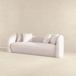 Mason Mid Century Modern Luxury Tight Back Curvy White Boucle Couch - Image 4