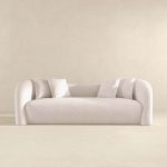 Mason Mid Century Modern Luxury Tight Back Curvy White Boucle Couch - Image 5