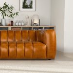 Maverik Genuine Cognac Leather Couch - Image 4