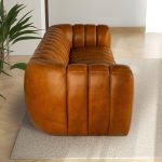 Maverik Genuine Cognac Leather Couch - Image 5