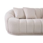 Maximilian Modern Japandi Style Tight Back Boucle Couches - Image 4