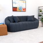 Maximilian Modern Japandi Style Tight Back Boucle Couches - Image 5