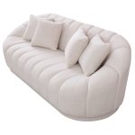 Maximilian Modern Japandi Style Tight Back Boucle Couches - Image 5